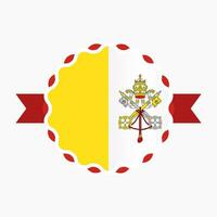 Creative Vatican Flag Emblem Badge vector