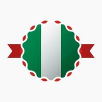 Creative Nigeria Flag Emblem Badge vector