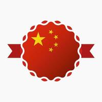 creativo China bandera emblema Insignia vector