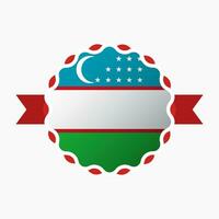 Creative Uzbekistan Flag Emblem Badge vector