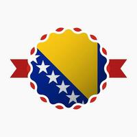 Creative Bosnia and Herzegovina Flag Emblem Badge vector