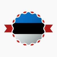 Creative Estonia Flag Emblem Badge vector