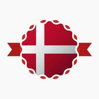 Creative Denmark Flag Emblem Badge vector