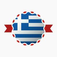Creative Greece Flag Emblem Badge vector