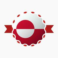 Creative Greenland Flag Emblem Badge vector