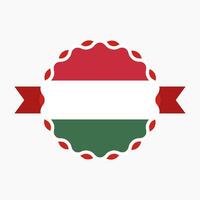 Creative Hungary Flag Emblem Badge vector
