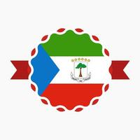 Creative Equatorial Guinea Flag Emblem Badge vector