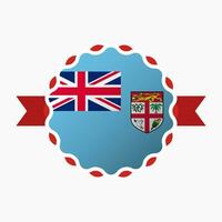 Creative Fiji Flag Emblem Badge vector