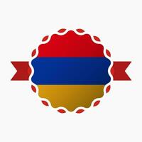 Creative Armenia Flag Emblem Badge vector
