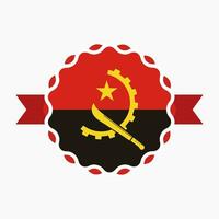 Creative Angola Flag Emblem Badge vector