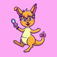 Cute Kangaroo With Make Up Cartoon Vector Icon  Illustration. Animal Beauty Icon Concept Isolated Premium  Vector. Flat Cartoon Style