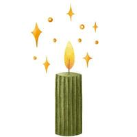 stylish modern ribbed candle. Candle with shine. Isolated object vector