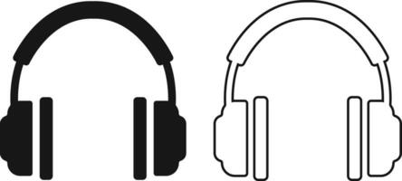 auricular auriculares icono en departamento, línea colocar. aislado en transparente antecedentes. audio artilugio negocio concepto. colección para cliente Servicio o apoyo auriculares o auricular vector para aplicaciones, sitios web