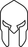 spartan helmet icon in line style. isolated on transparent background. use for safety Greek gladiator design elements emblems create for logo, label, sign, symbol. Vector for apps and website