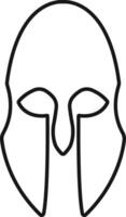 spartan helmet icon in line style. isolated on transparent background. use for safety Greek gladiator design elements emblems create for logo, label, sign, symbol. Vector for apps and website
