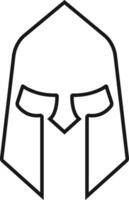 spartan helmet icon in line style. isolated on transparent background. use for safety Greek gladiator design elements emblems create for logo, label, sign, symbol. Vector for apps and website