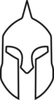 spartan helmet icon in line style. isolated on transparent background. use for safety Greek gladiator design elements emblems create for logo, label, sign, symbol. Vector for apps and website