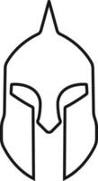 spartan helmet icon in line style. isolated on transparent background. use for safety Greek gladiator design elements emblems create for logo, label, sign, symbol. Vector for apps and website