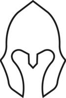 spartan helmet icon in line style. isolated on transparent background. use for safety Greek gladiator design elements emblems create for logo, label, sign, symbol. Vector for apps and website