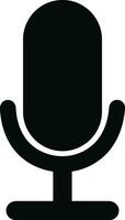 Mic icon in flat style isolated n transparent background Podcast mike, journalist microphone, karaoke, conference, windscreen, retro radio pictogram for music store vector foe apps and website