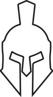 spartan helmet icon in line style. isolated on transparent background. use for safety Greek gladiator design elements emblems create for logo, label, sign, symbol. Vector for apps and website