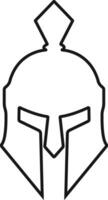 spartan helmet icon in line style. isolated on transparent background. use for safety Greek gladiator design elements emblems create for logo, label, sign, symbol. Vector for apps and website
