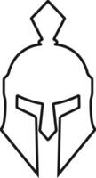 espartano casco icono en línea estilo. aislado en transparente antecedentes. utilizar para la seguridad griego gladiador diseño elementos emblemas crear para logo, etiqueta, firmar, símbolo. vector para aplicaciones y sitio web