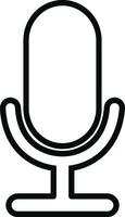 Mic icon in line style isolated n transparent background Podcast mike, journalist microphone, karaoke, conference, windscreen, retro radio pictogram for music store vector foe apps and website