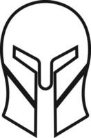 spartan helmet icon in line style. isolated on transparent background. use for safety Greek gladiator design elements emblems create for logo, label, sign, symbol. Vector for apps and website