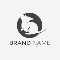 Mouse logo and animal vector design illustration