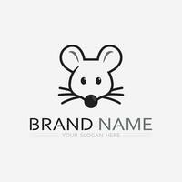 Mouse logo and animal vector design illustration