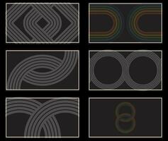 resumen vector antecedentes conjunto Contiene negro y blanco resumen geométrico patrón, arco iris retro estilo aislado en negro