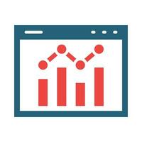 Statistics Glyph Two Color Icon Design vector