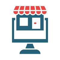 Marketplace Glyph Two Color Icon Design vector