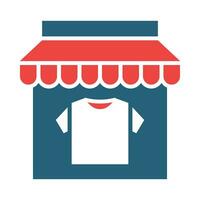 Clothes Shop Glyph Two Color Icon Design vector