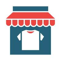 Clothes Shop Glyph Two Color Icon Design vector