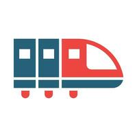 High Speed Train Glyph Two Color Icon Design vector