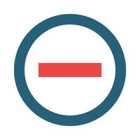 Do Not Enter Glyph Two Color Icon Design vector