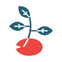 Sprout Glyph Two Color Icon Design vector