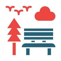 Park Glyph Two Color Icon Design vector