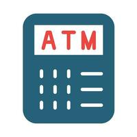 Atm Glyph Two Color Icon Design vector