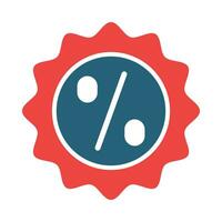 Discount Badge Glyph Two Color Icon Design vector
