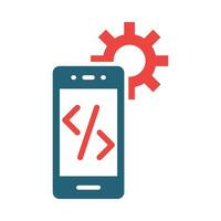 Mobile Development Glyph Two Color Icon Design vector
