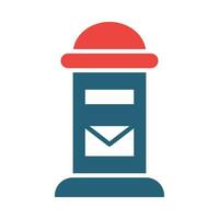 Postbox Glyph Two Color Icon Design vector