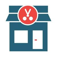 Barber Shop Glyph Two Color Icon Design vector