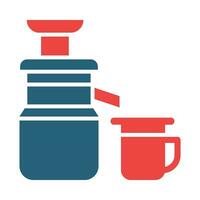 Juicer Glyph Two Color Icon Design vector