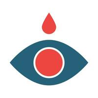 Eye Drop Glyph Two Color Icon Design vector