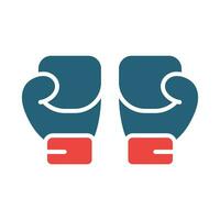 Boxing Gloves Glyph Two Color Icon Design vector