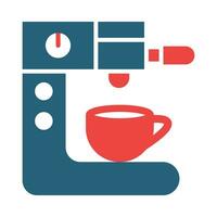 Coffee Machine Glyph Two Color Icon Design vector