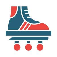 Rollerskate Glyph Two Color Icon Design vector